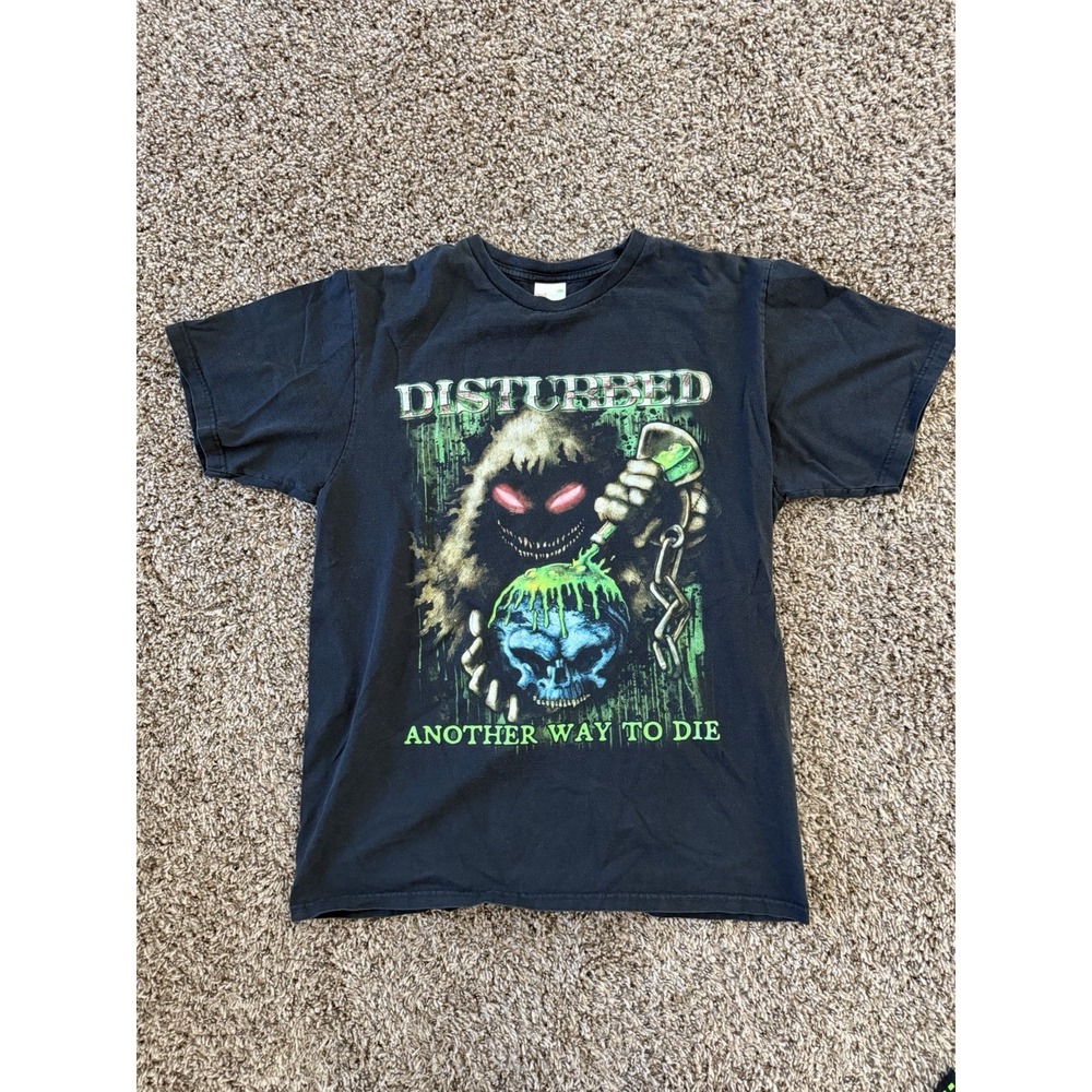 Vintage DISTURBED "ANOTHER WAY TO DIE" Concert Large T-Shirt 2010 Men's SS